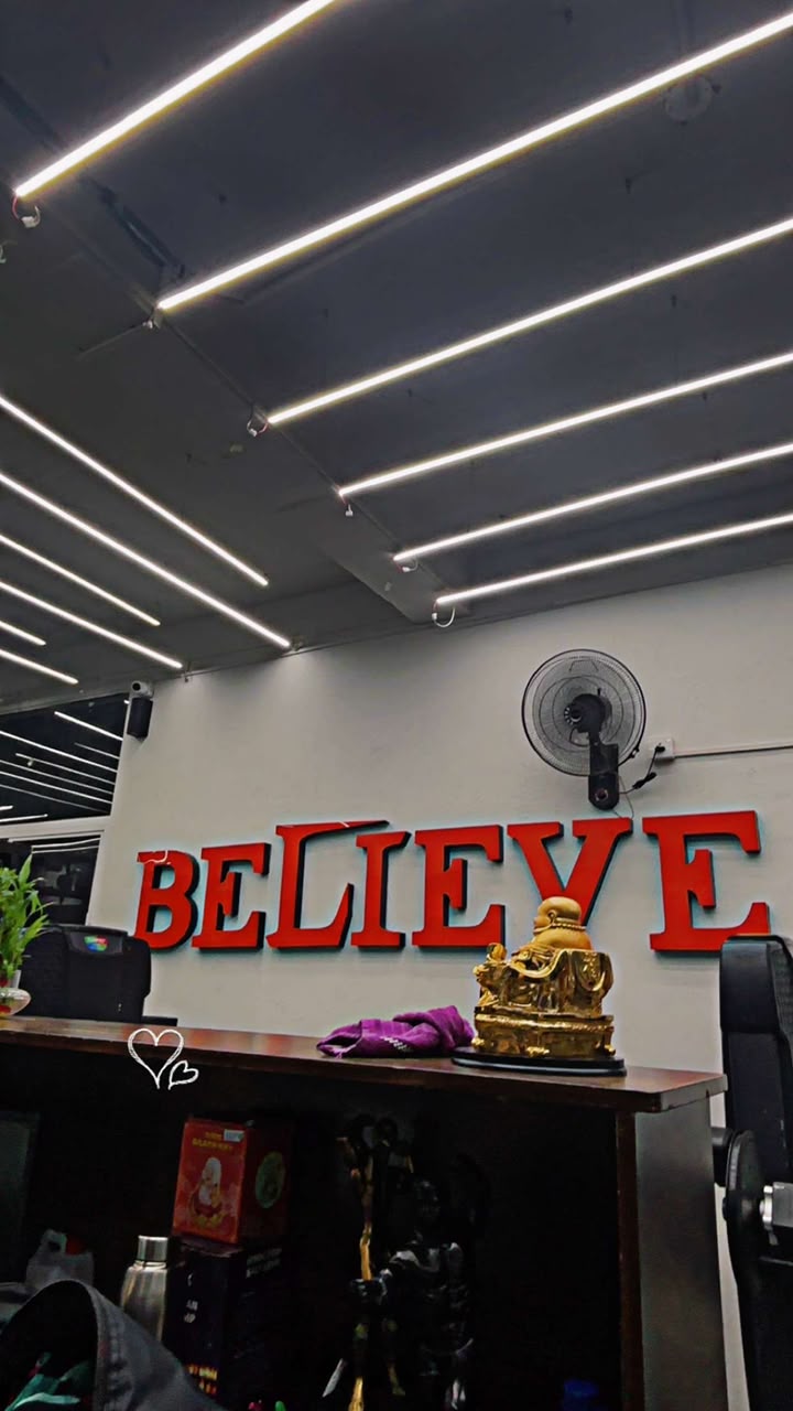 Believe wall inside the Revive Fitnes reception area